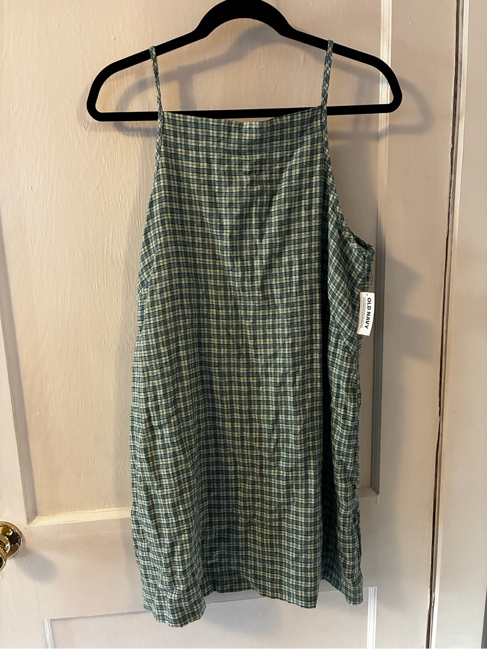 Old Navy Green Plaid Mini Dress